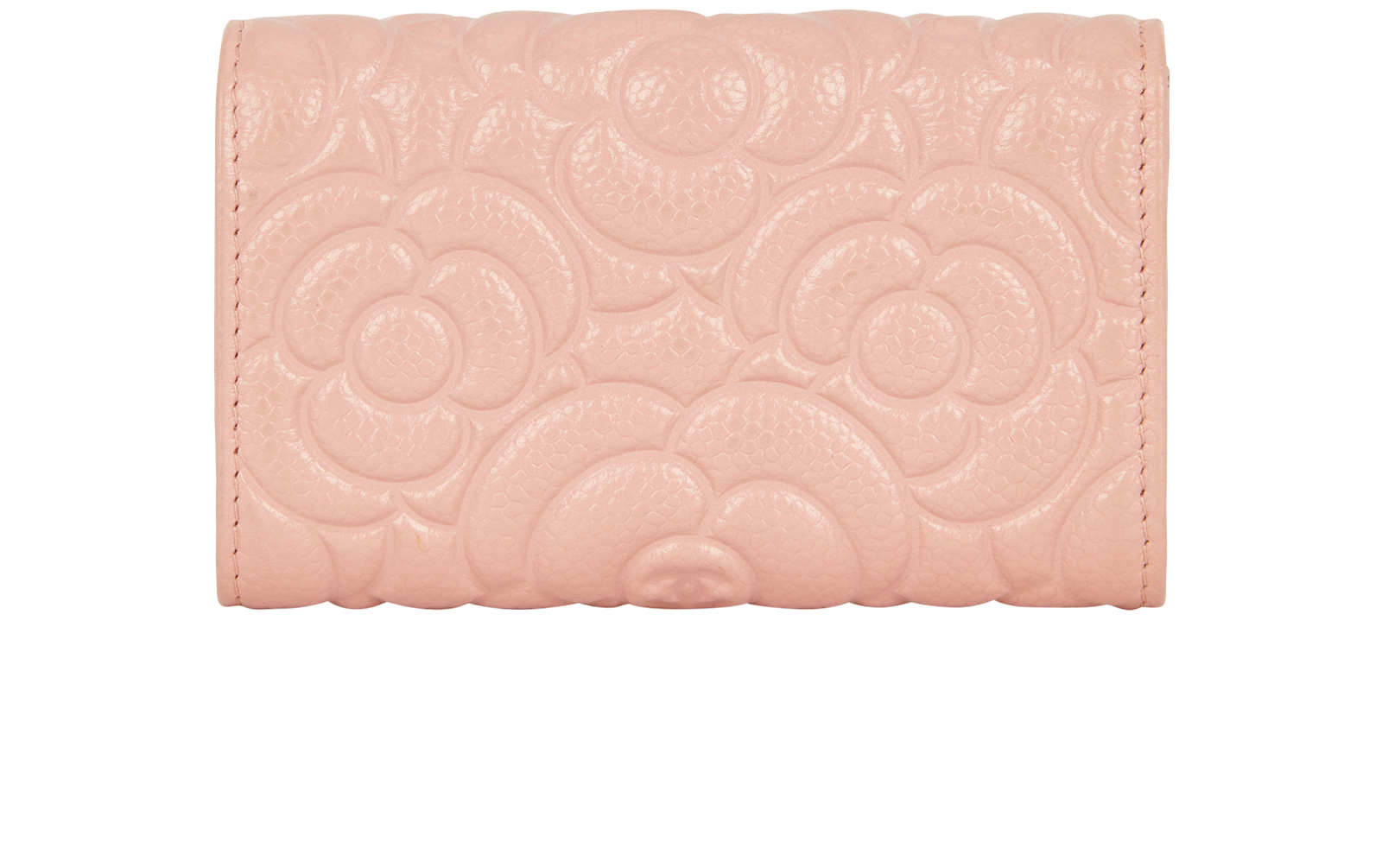 Chanel Embossed Camellia Card Holder, &pound;495, Accessories, Pink, Leather, Back view